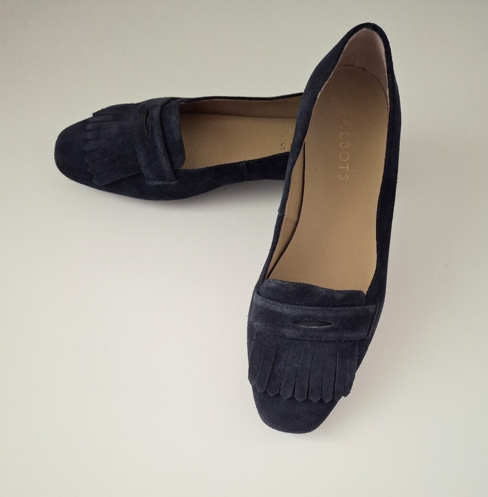TALBOTS "Becca" Kilte Driving Moccasin Flat Blue Suede - Size  9.5 - Picture 8 of 8